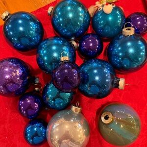 Vintage 15 Rauch Blue and Purple Christmas Ornaments
